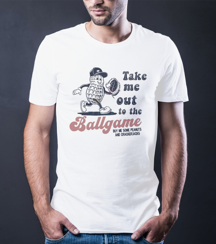 Take Me Out To The Ballgame Mr. Peanut With Baseball Glove T-Shirt
