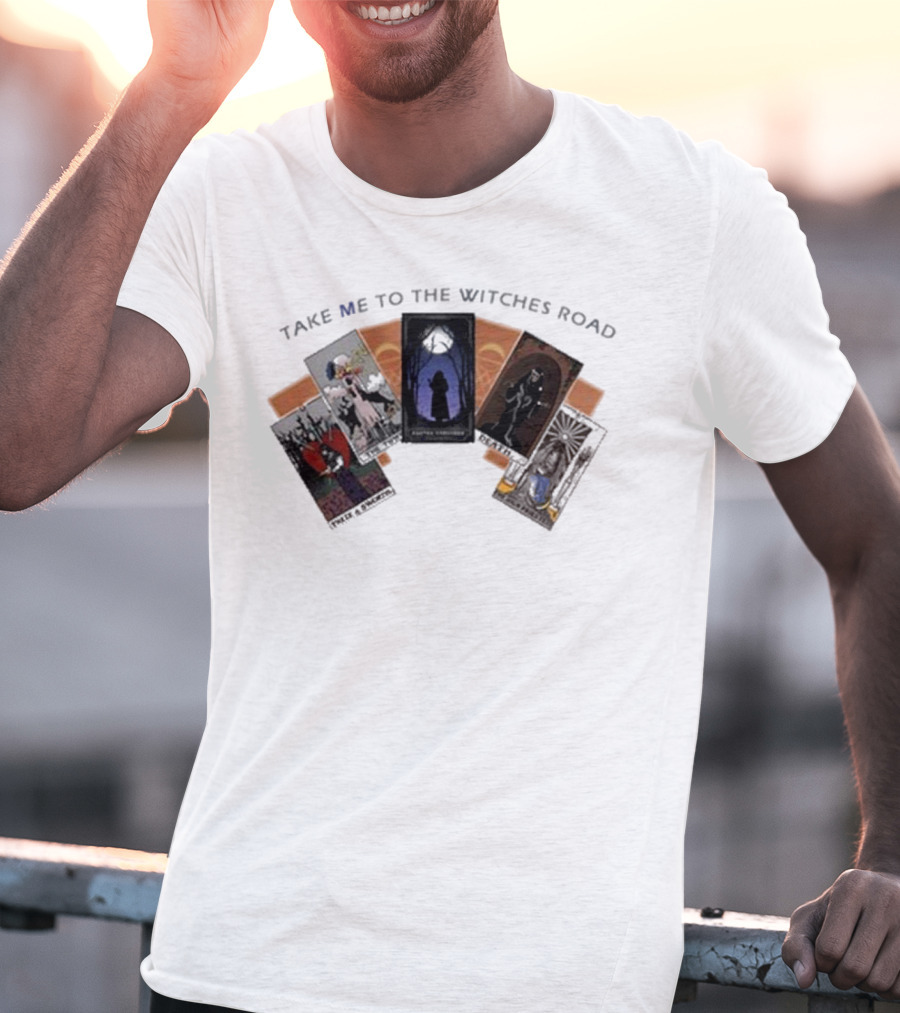 Take Me To The Witches Road Tarot Card Collection With Mystical Figures T-Shirt