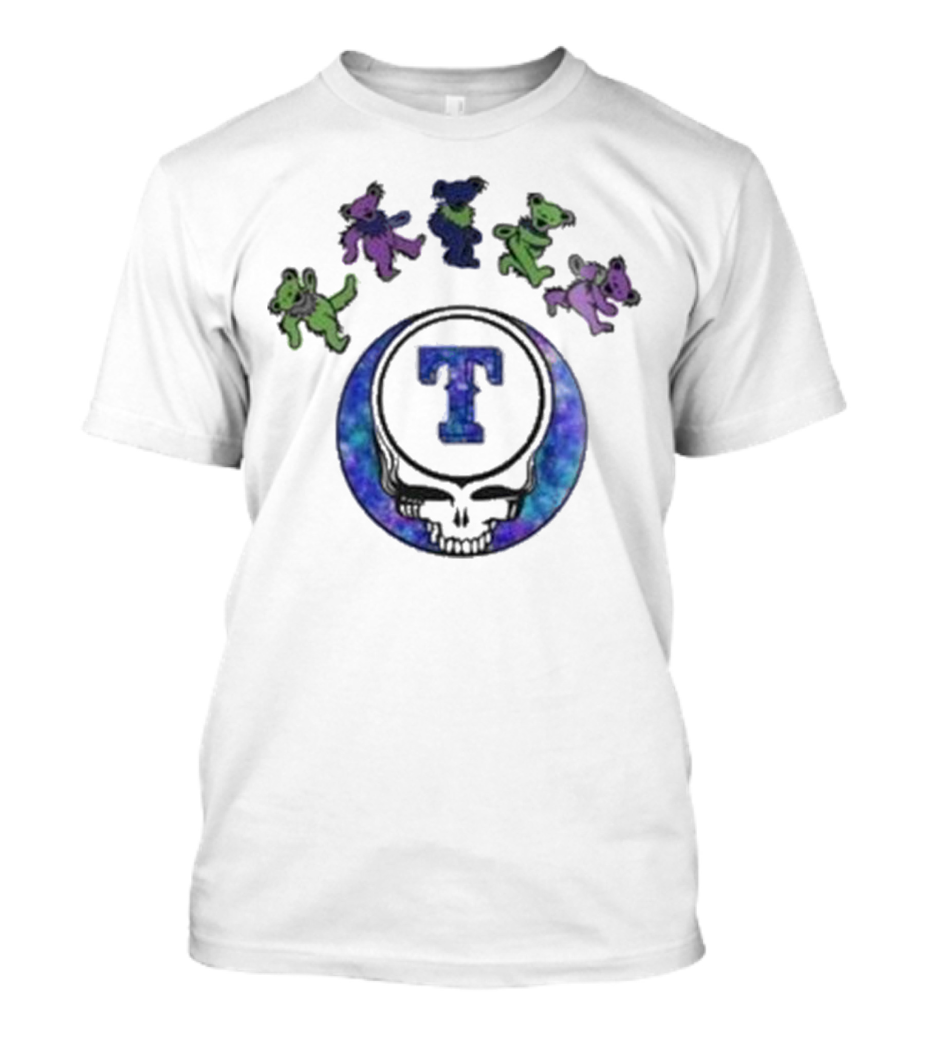 Texas Rangers Grateful Dead Night 2025 Skull Dancing Bears Baseball T-Shirt