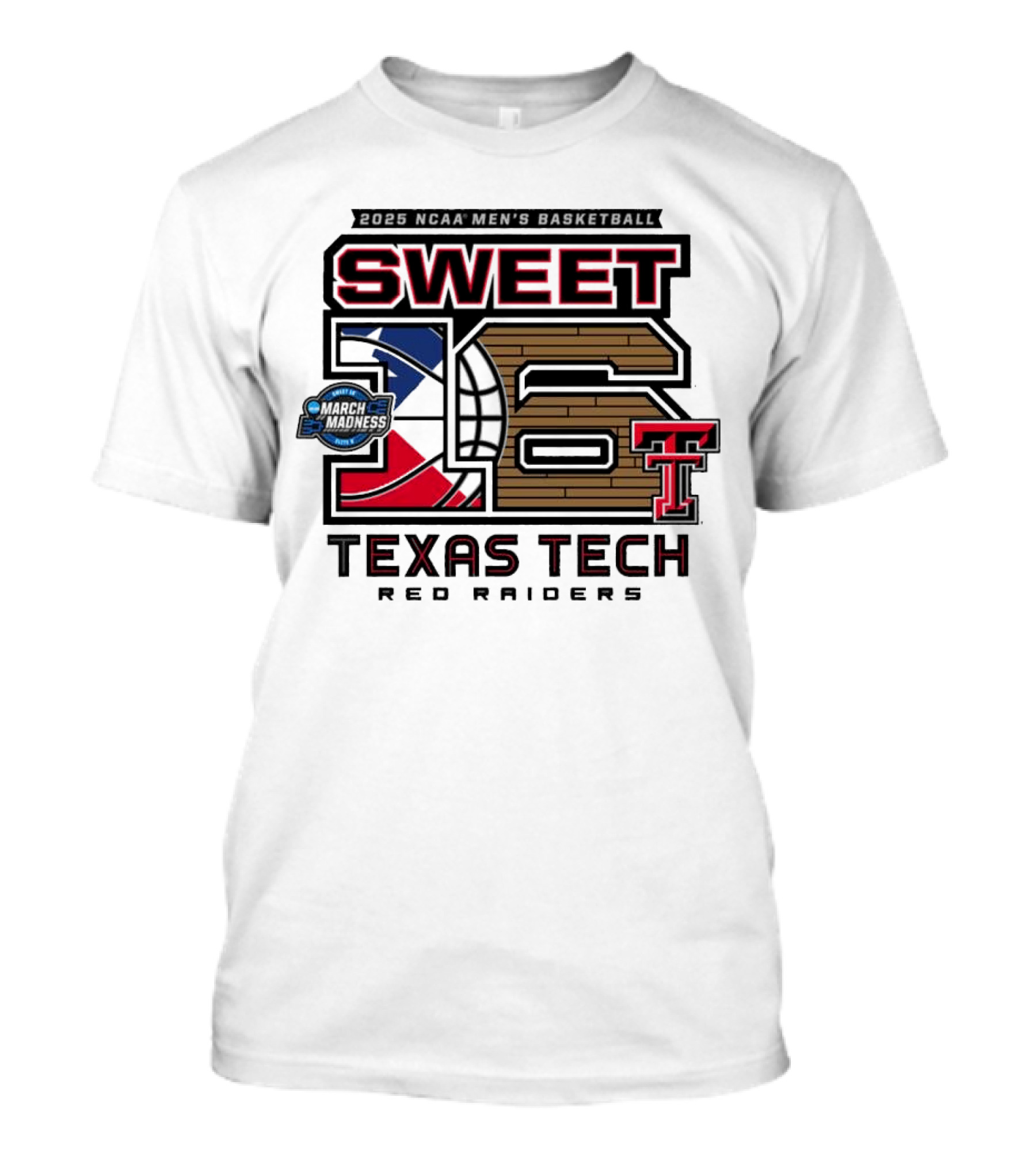 Texas Tech Basketball Sweet 16 Above The Rim 2025 Grey Tri-Blend T-Shirt
