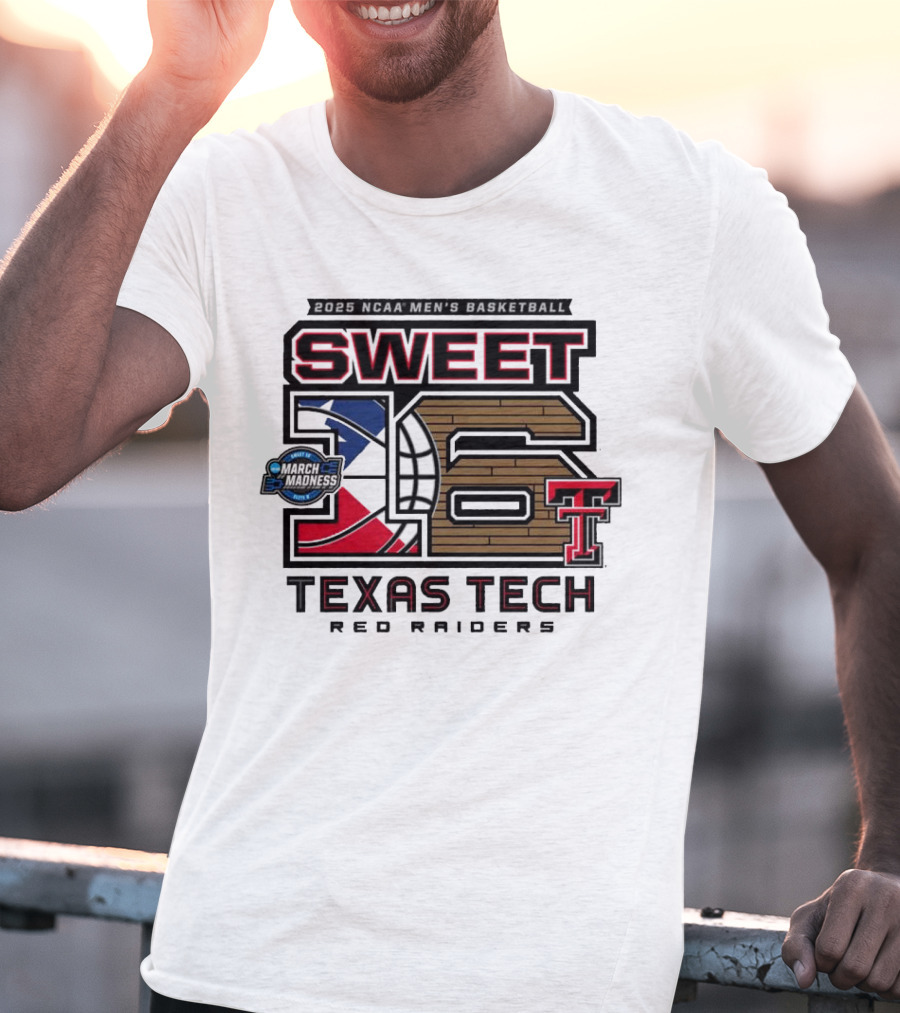 Texas Tech Basketball Sweet 16 Above The Rim 2025 Grey Tri-Blend T-Shirt