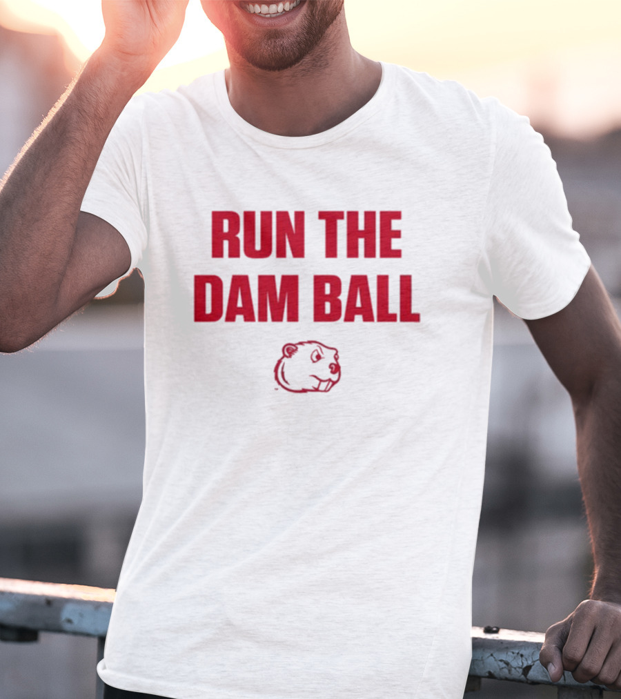 Run The Dam Ball Beaver Minot State T-Shirt