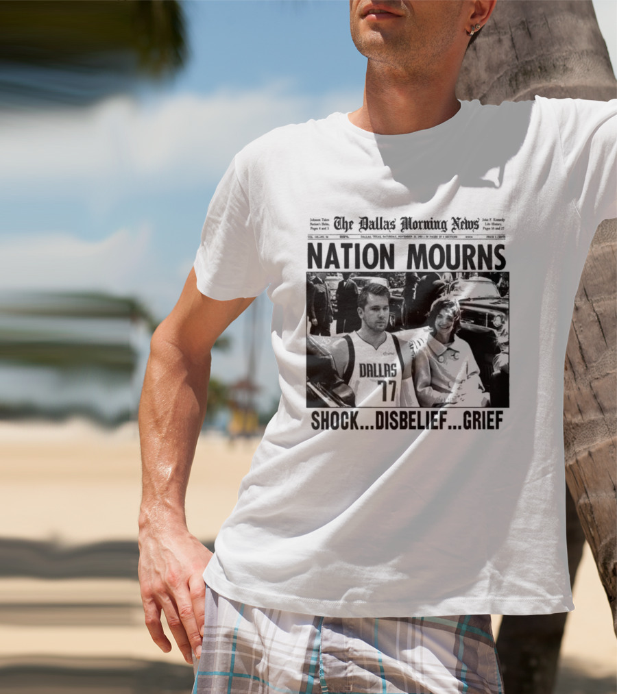 The Dallas Morning News Nation Mourns Shock Disbelief Grief Basketball Player And Smiling Woman T-Shirt