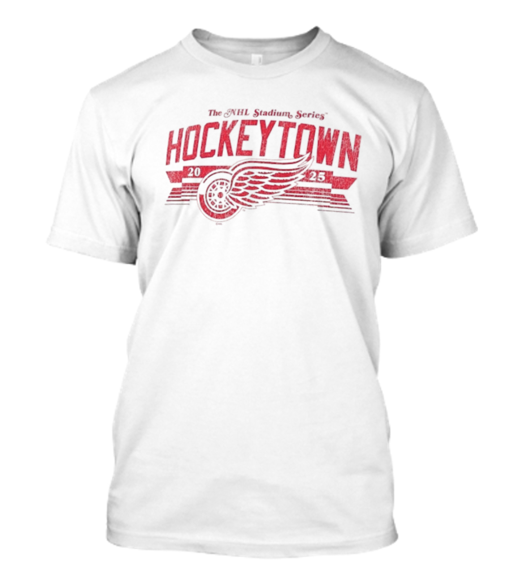 The NHL Stadium Series Hockeytown 2025 Winged Wheel T-Shirt