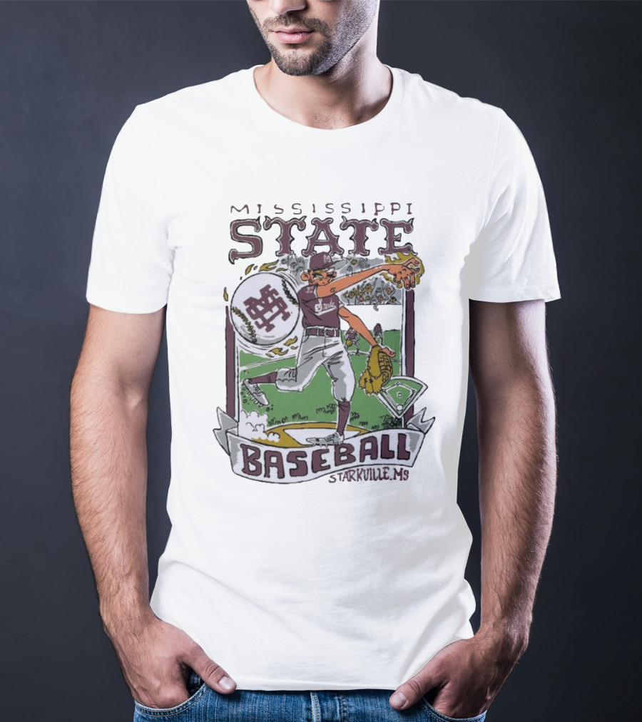 Mississippi State Baseball Starkville MS Wonky Cards T-Shirt