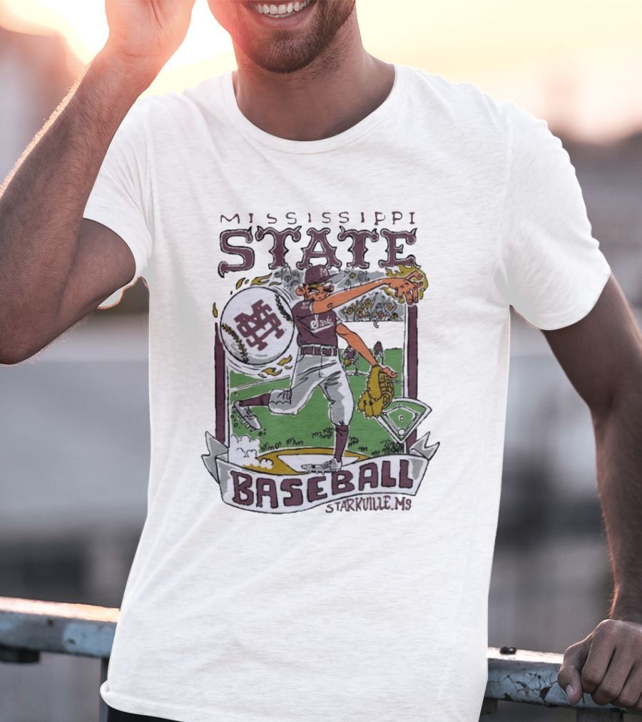 Mississippi State Baseball Starkville MS Wonky Cards T-Shirt
