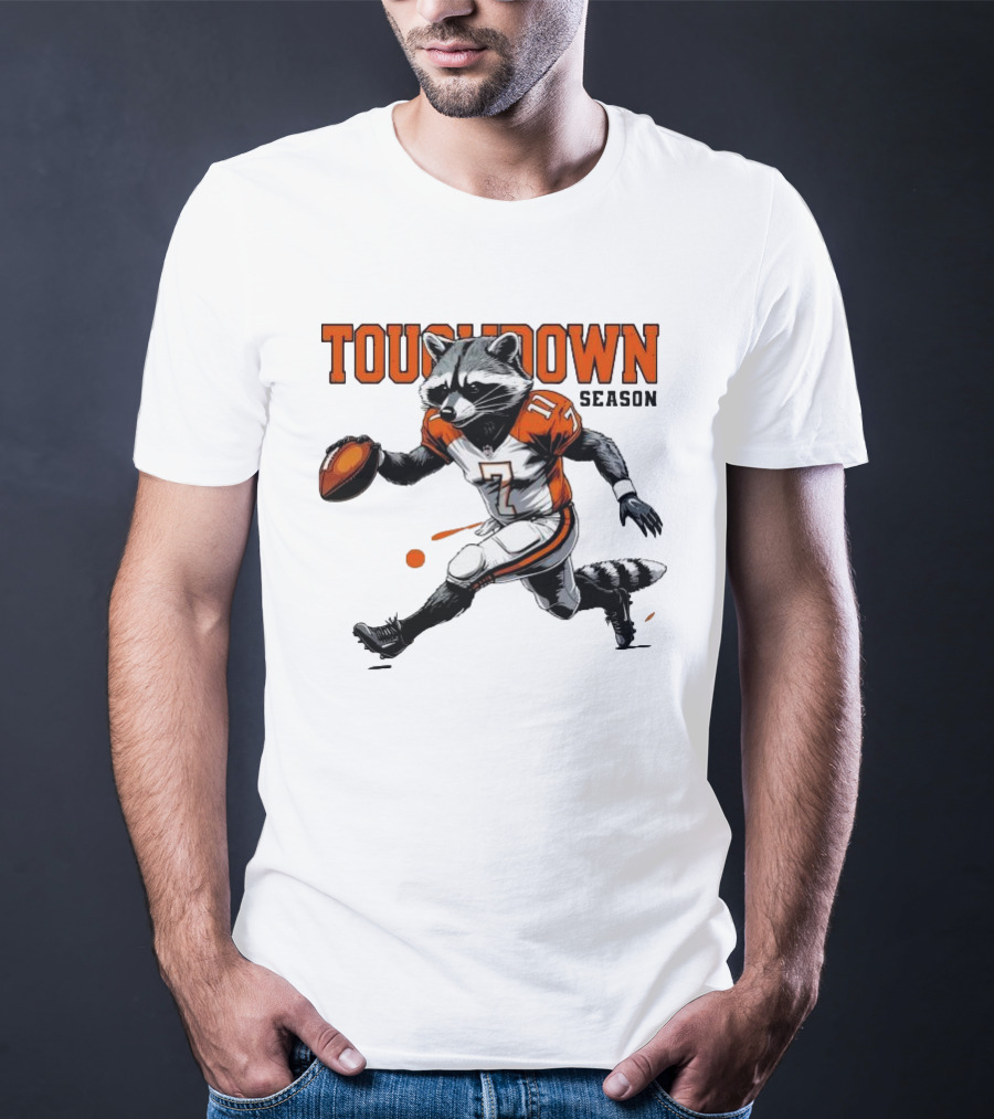 Touchdown Season Raccoon Football Fun T-Shirt