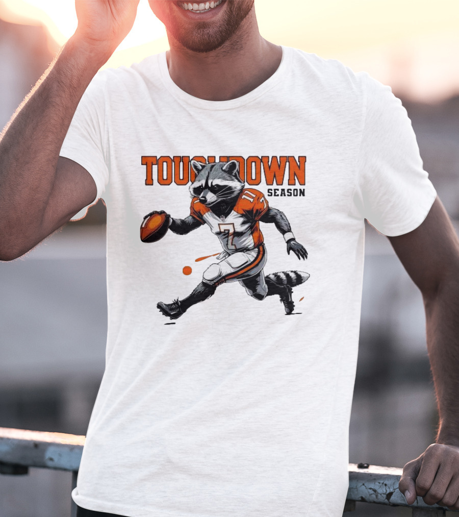 Touchdown Season Raccoon Football Fun T-Shirt