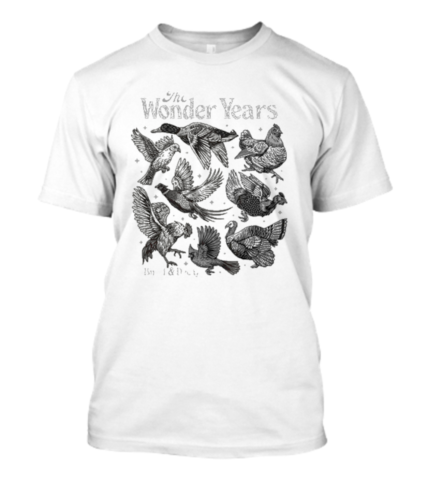 The Wonder Years Burst And Decay Bird Collage Falling Leaves T-Shirt