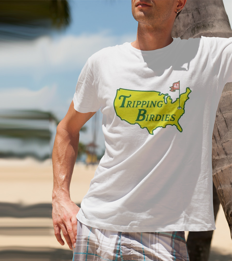 Tripping Birdies USA Map Masters Golf Flag 41 T-Shirt