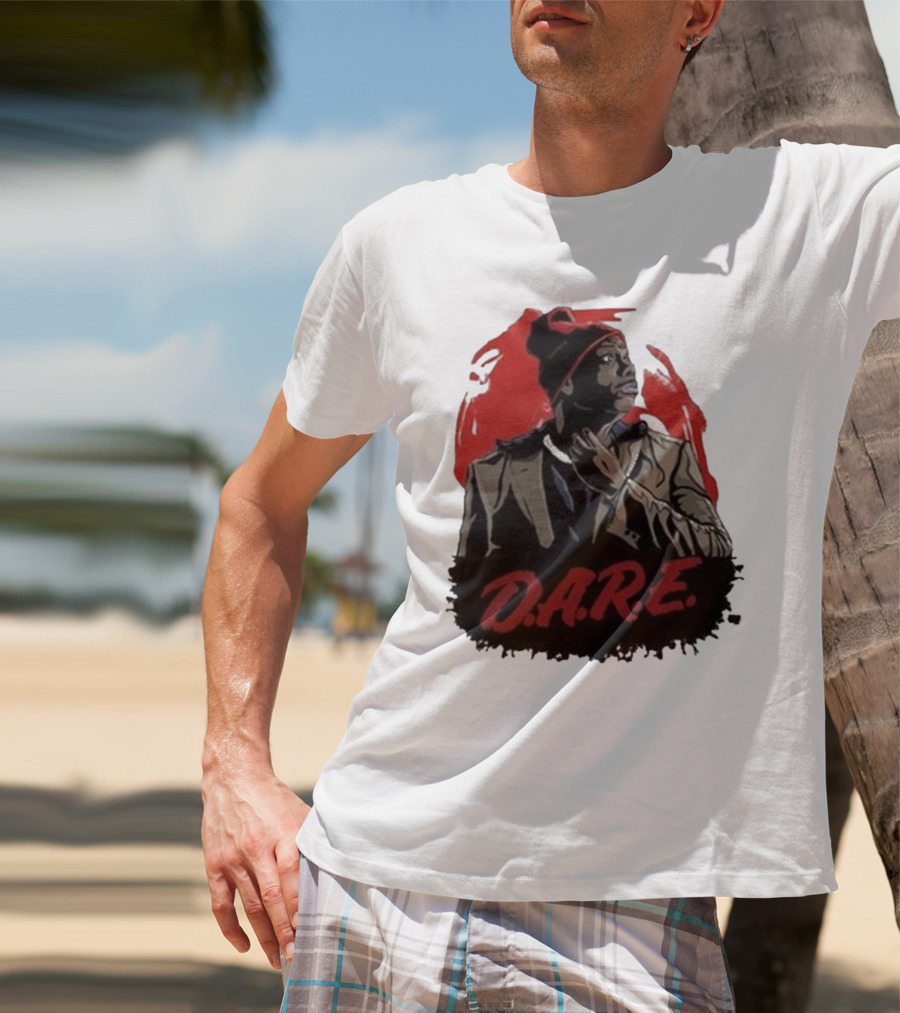 Tyrone D.A.R.E. Red Jacket Beanie Mock Hilarious Character Style T-Shirt