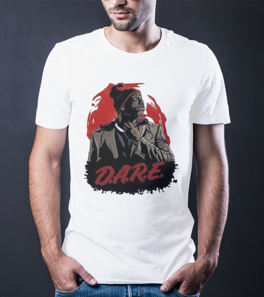 Tyrone D.A.R.E. Red Jacket Beanie Mock Hilarious Character Style T-Shirt