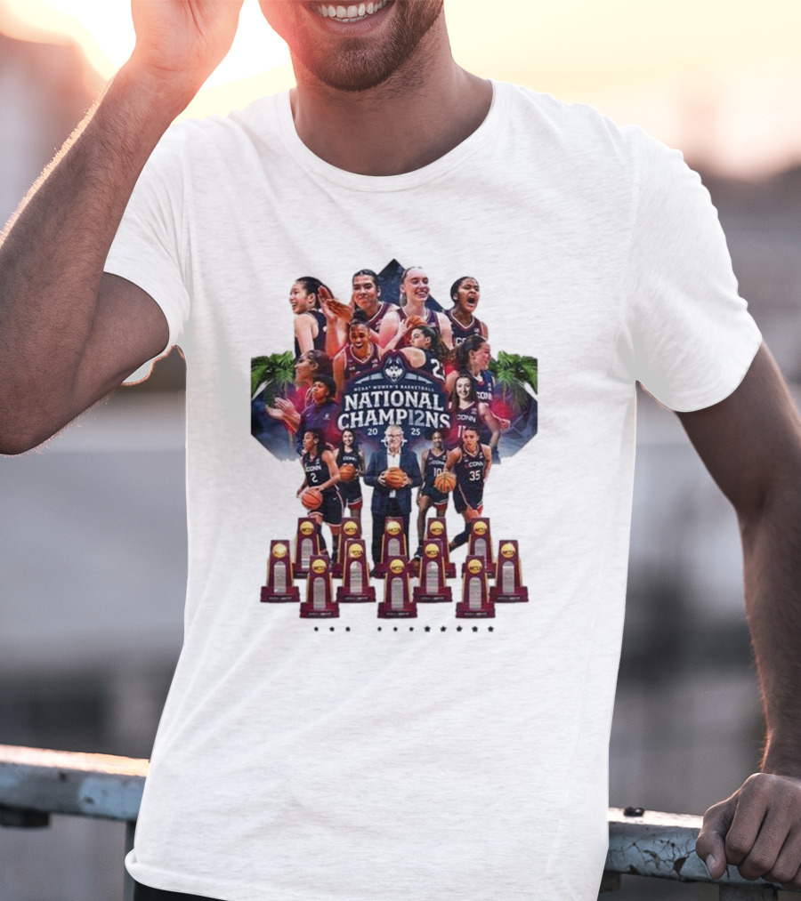 UConn Women's Basketball National Champ12ns 2025 NCAA 12th Title Celebration T-Shirt