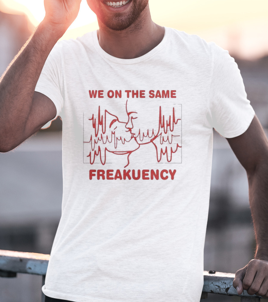 We On The Same Freakuency Sketch Line Waveform Art T-Shirt