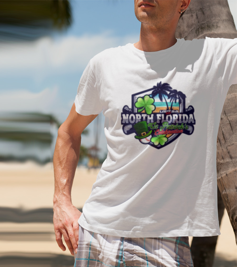 USSSA North Florida St Patrick’s Celebration March 15-16 2025 Shamrock Hat Palm Trees Baseball T-Shirt