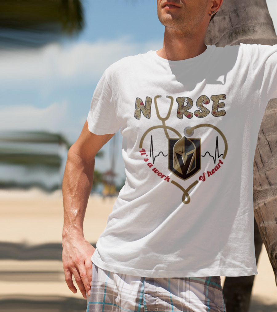 Vegas Golden Knights Nurse Heart Of Gold Appreciation Night 2025 T-Shirt