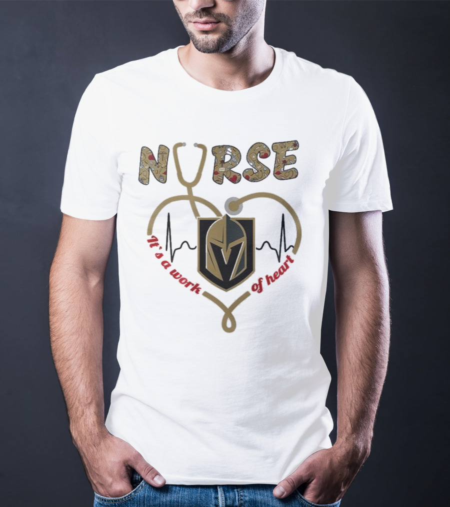 Vegas Golden Knights Nurse Heart Of Gold Appreciation Night 2025 T-Shirt