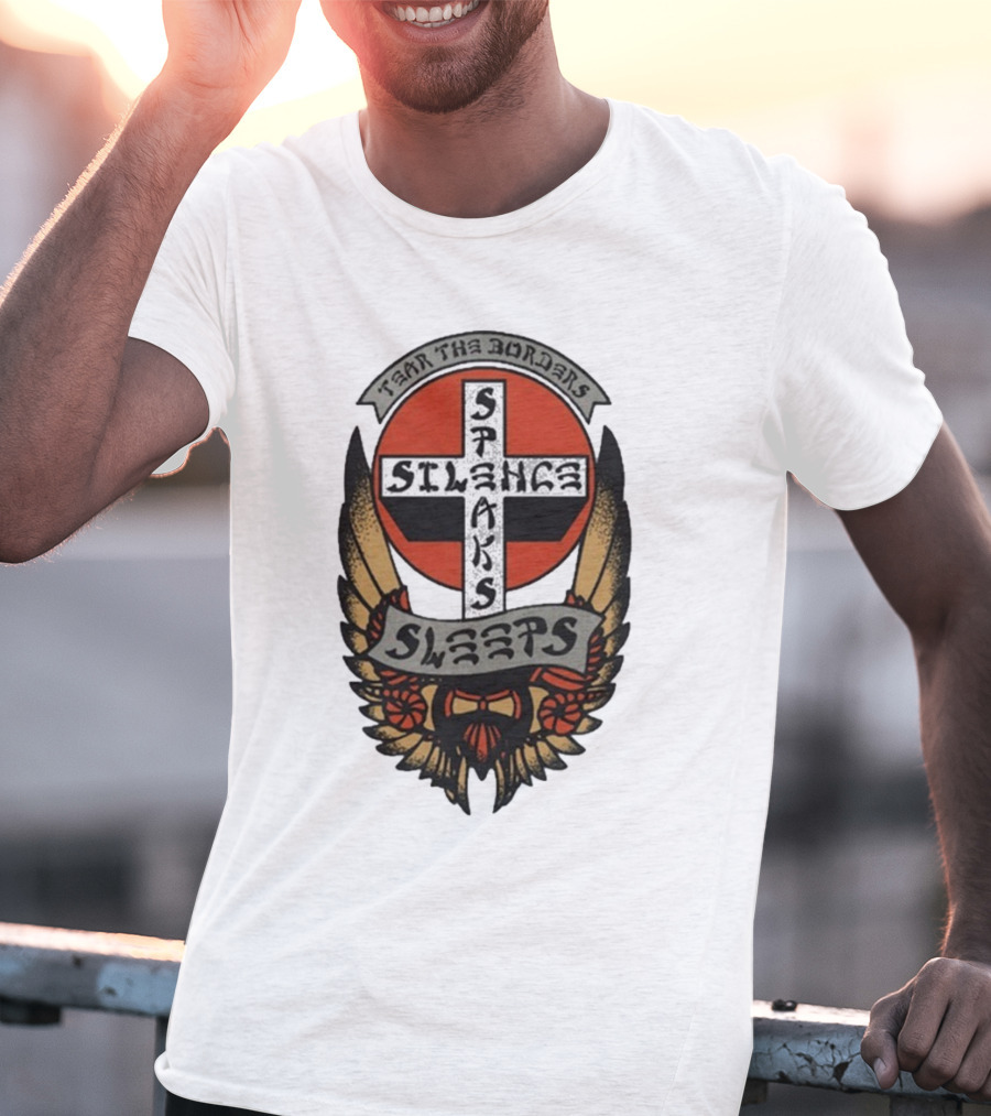 Tear The Borders Silence Speaks While She Sleeps Wings Cross Emblem T-Shirt