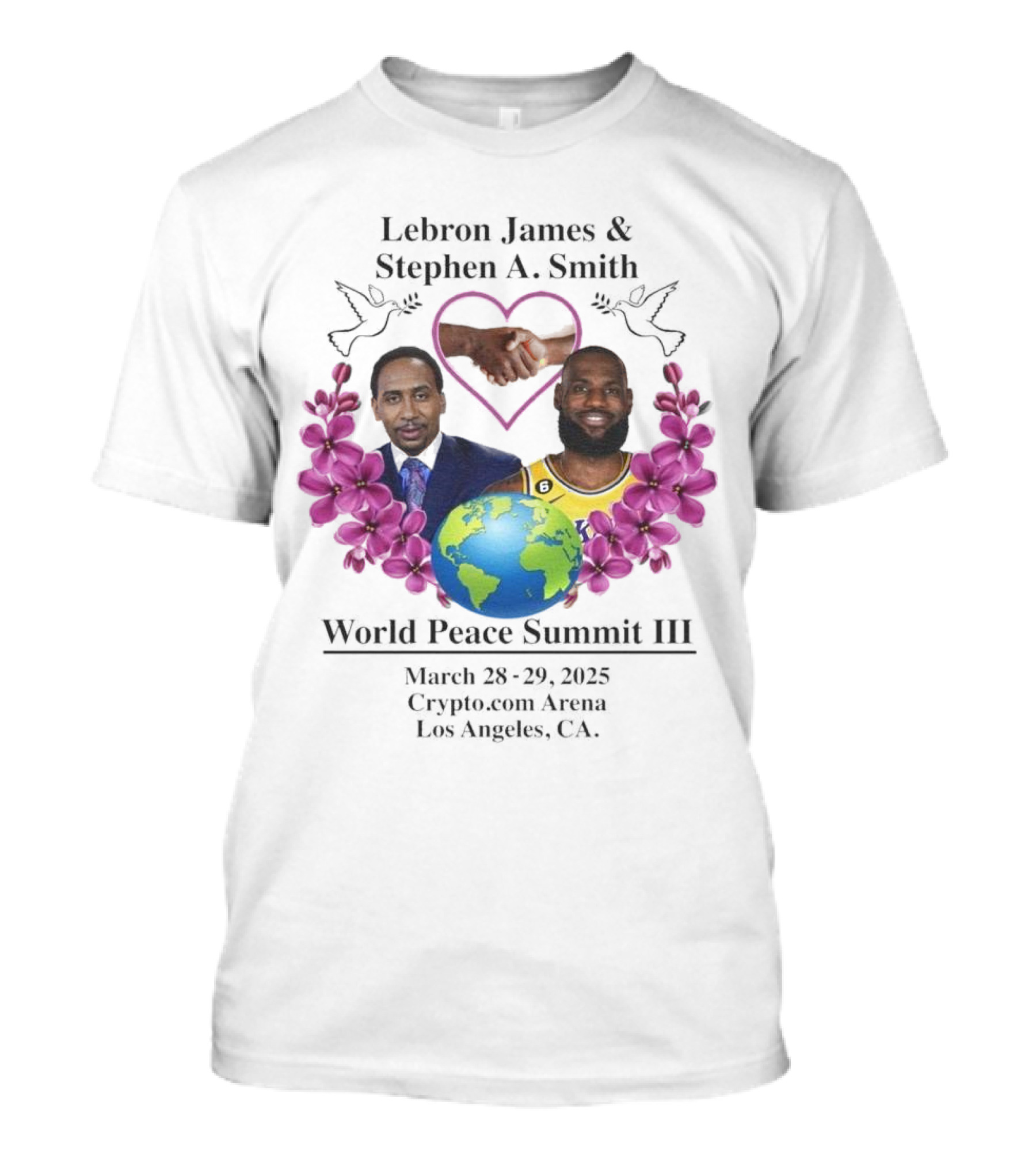 Lebron James Stephen A. Smith World Peace Summit III March 18-20 2025 Crypto.com Arena Los Angeles T-Shirt