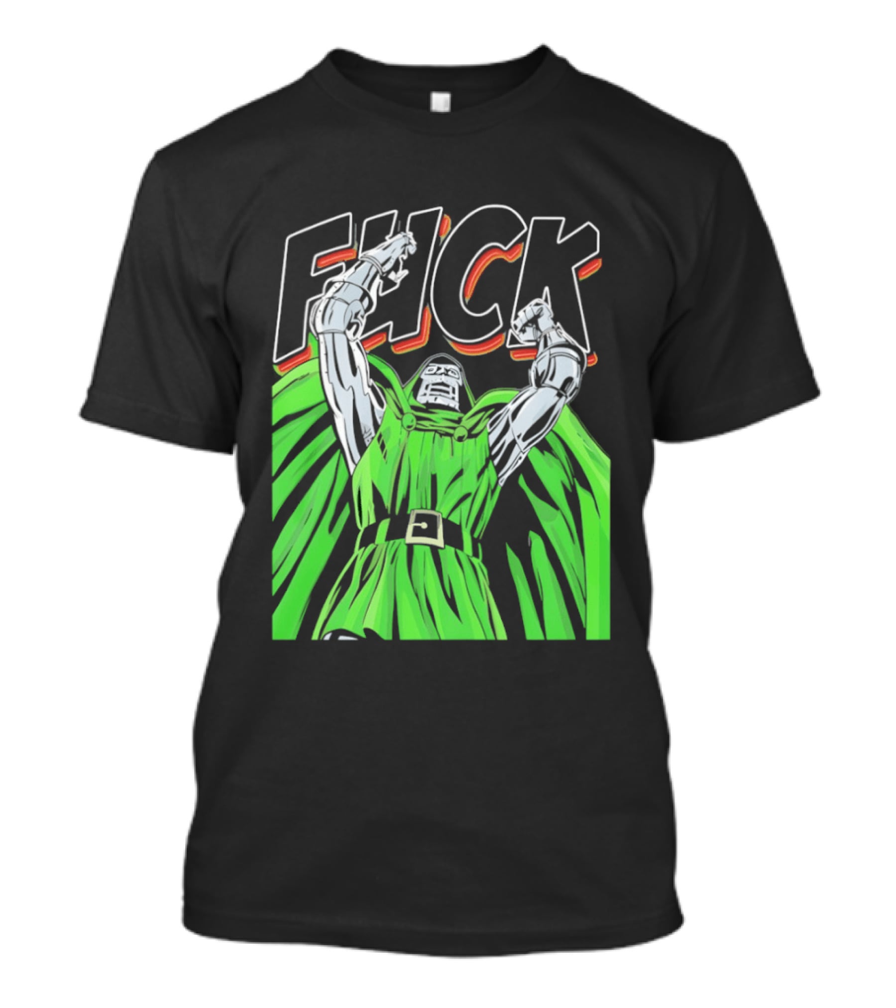 Dr Doom Green Cape Comic Style F**K T-Shirt
