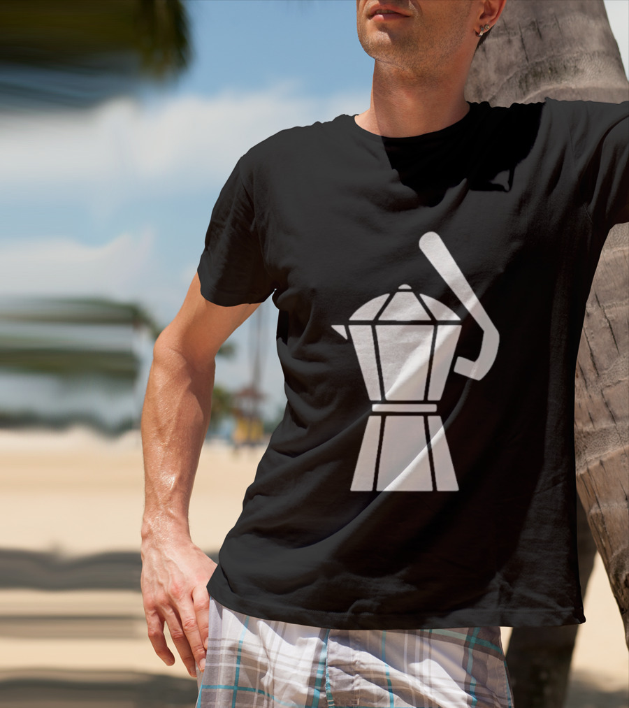 Espresso Baseball Coffee Filter Moka Pot Shape T-Shirt