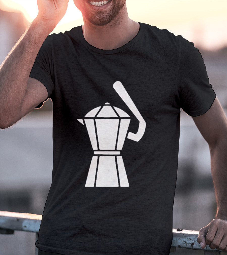 Espresso Baseball Coffee Filter Moka Pot Shape T-Shirt