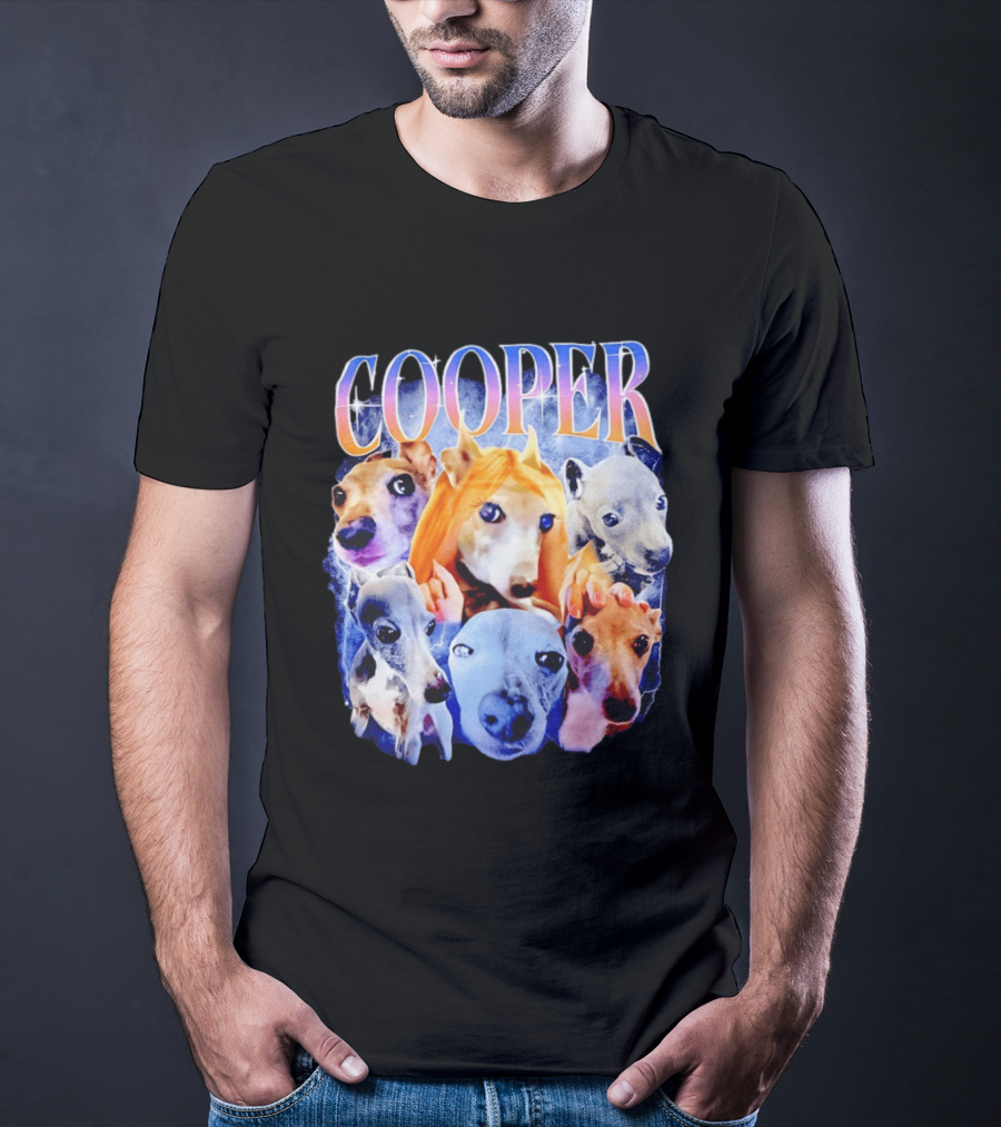 Cooper Dog Collage Colorful Lightning Effects T-Shirt