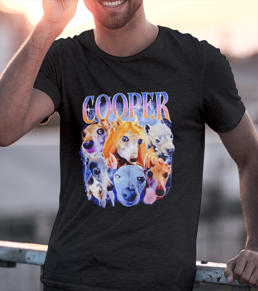Cooper Dog Collage Colorful Lightning Effects T-Shirt