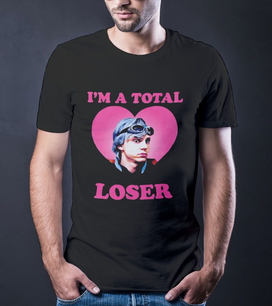 Evan Peters I'm A Total Loser Pink Heart Goggles T-Shirt