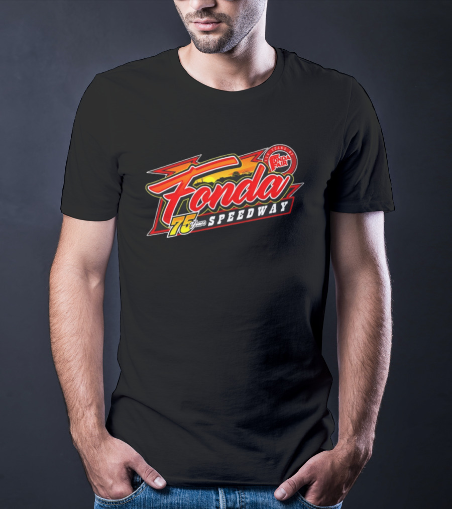 Fonda Speedway 75 Years Fonda Fair Racing Anniversary Celebration T-Shirt
