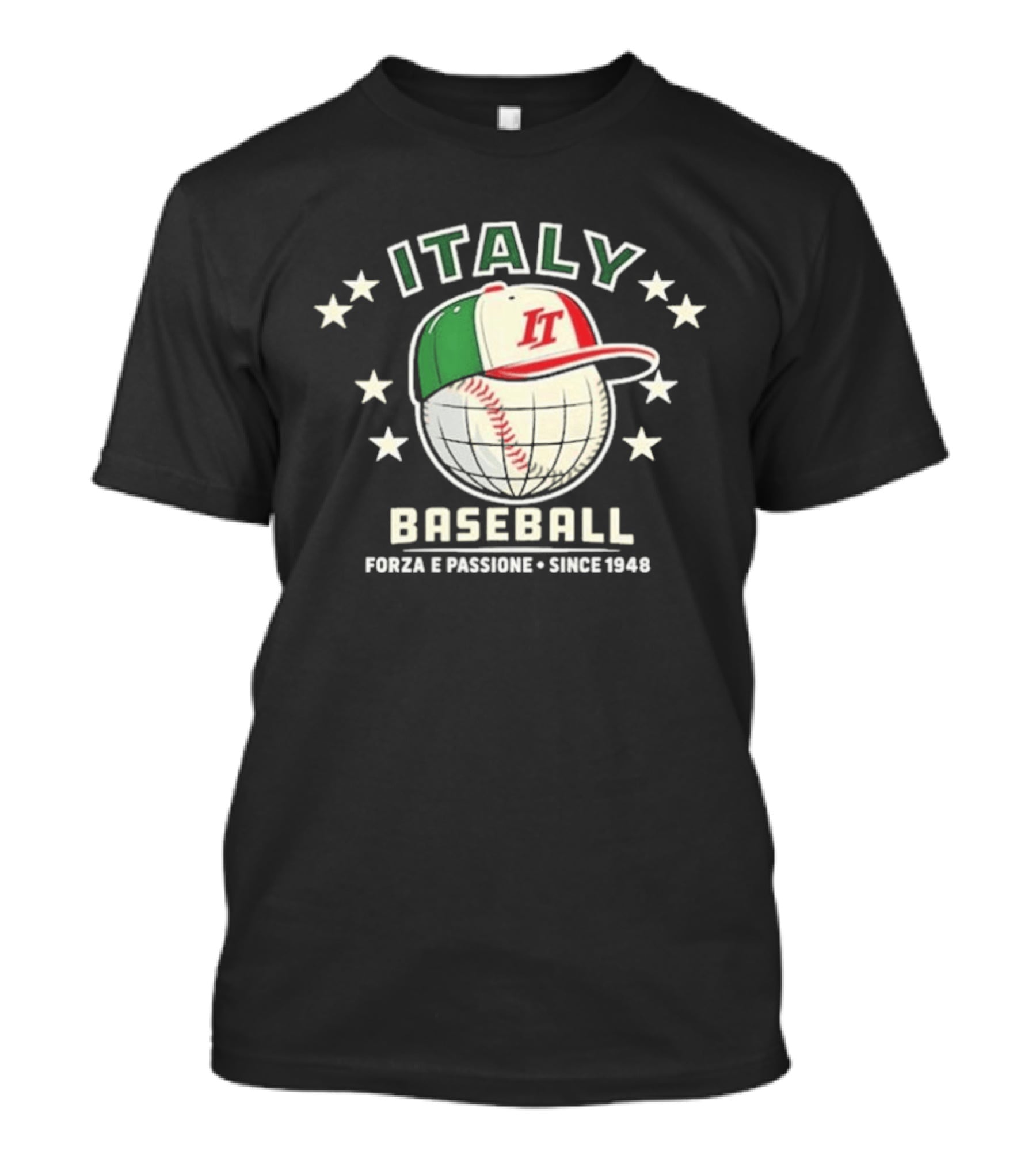 Italy Baseball Cap Forza E Passione Since 1948 Stars T-Shirt