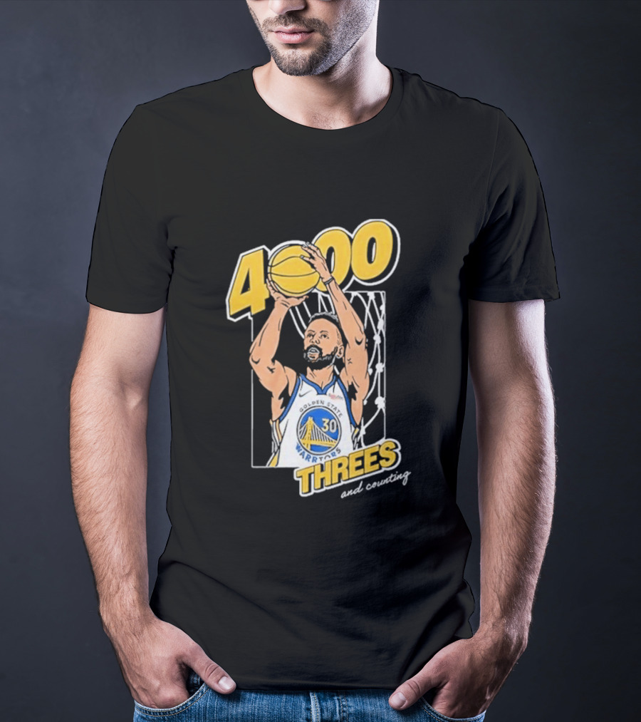 Golden State Warriors Steph Curry 4000 Threes And Counting T-Shirt