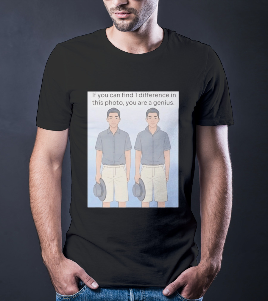If You Can Find 1 Difference In This Photo You Are A Genius Puzzle Challenge T-Shirt