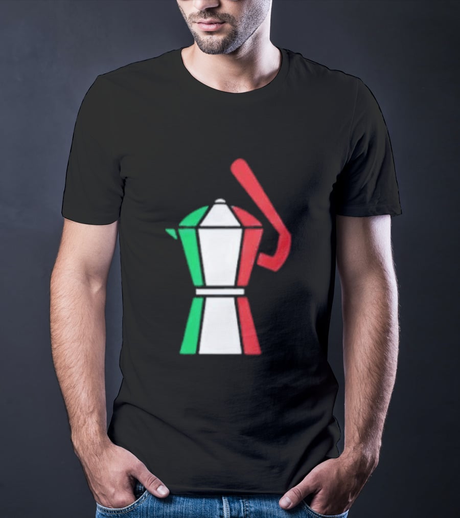 Italian Flag Moka Coffee Pot Icon Italy T-Shirt