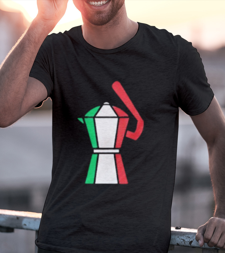 Italian Flag Moka Coffee Pot Icon Italy T-Shirt