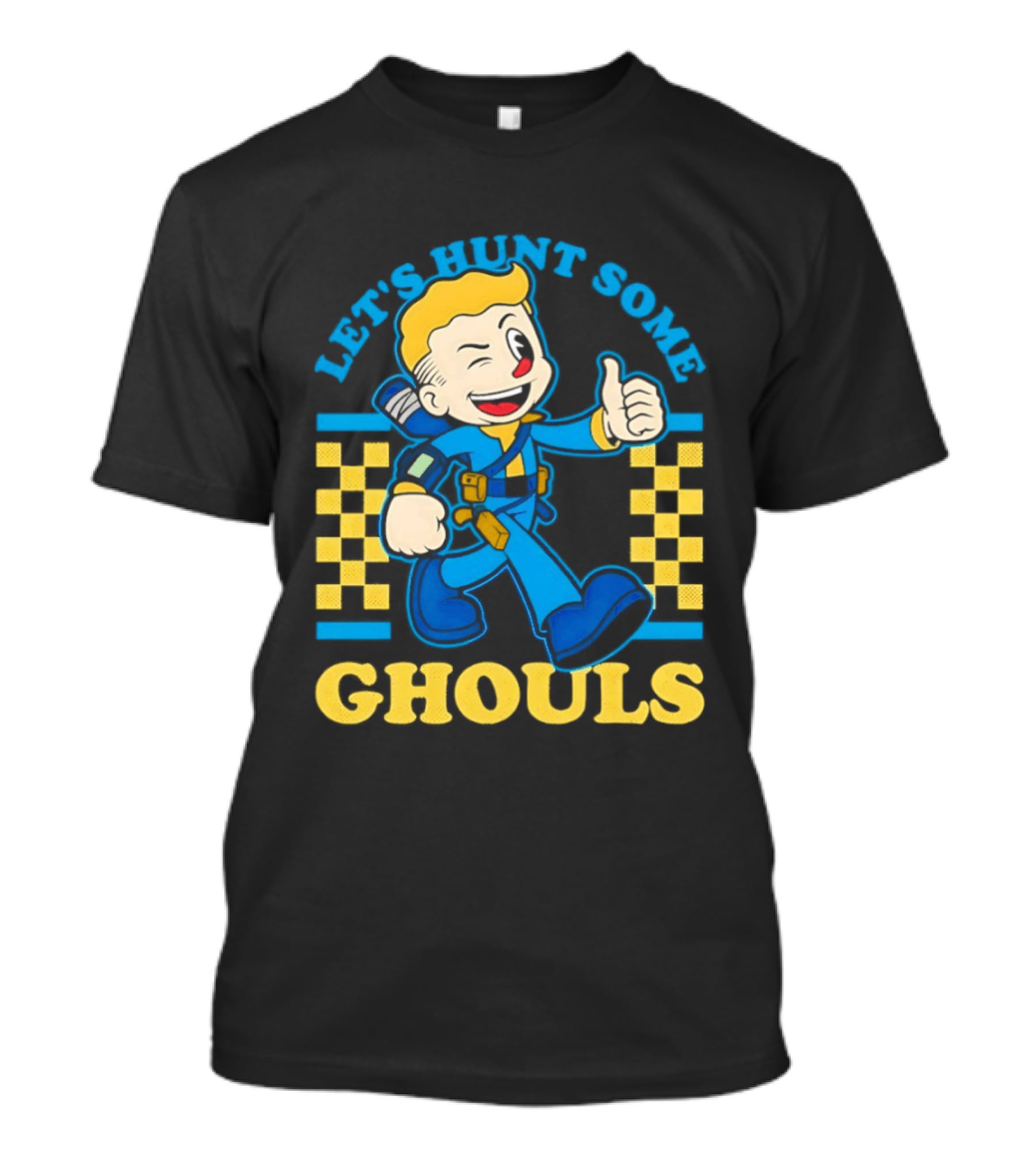 Let's Hunt Some Ghouls Vault Boy Thumbs Up Adventure T-Shirt