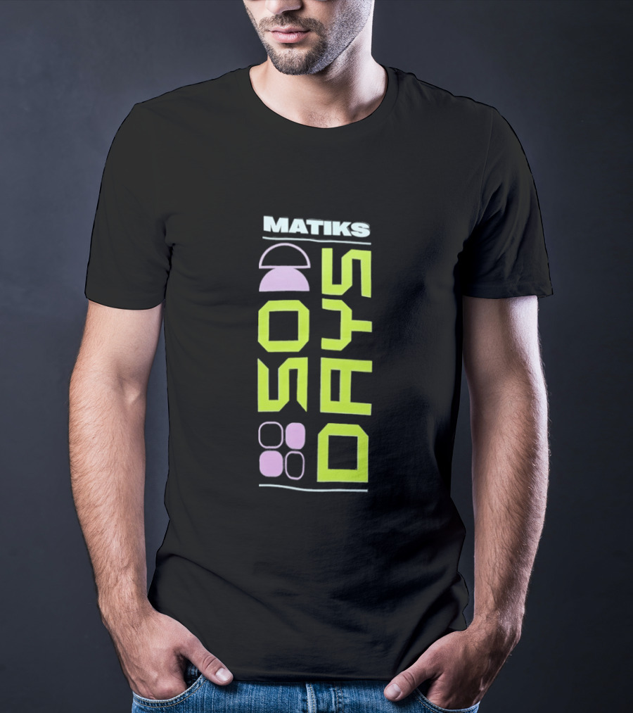 Matiks 50 Days Geometric Neon Shapes And Numbers T-Shirt