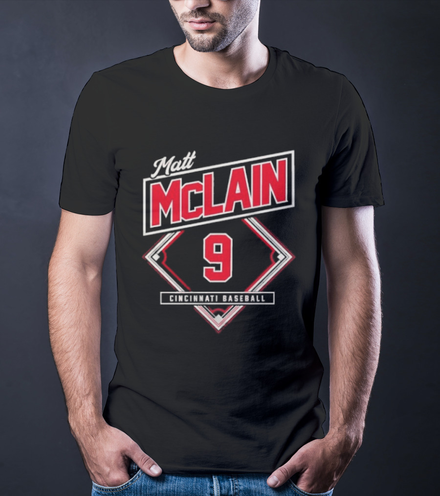 Matt McLain 9 Cincinnati Baseball Diamond T-Shirt