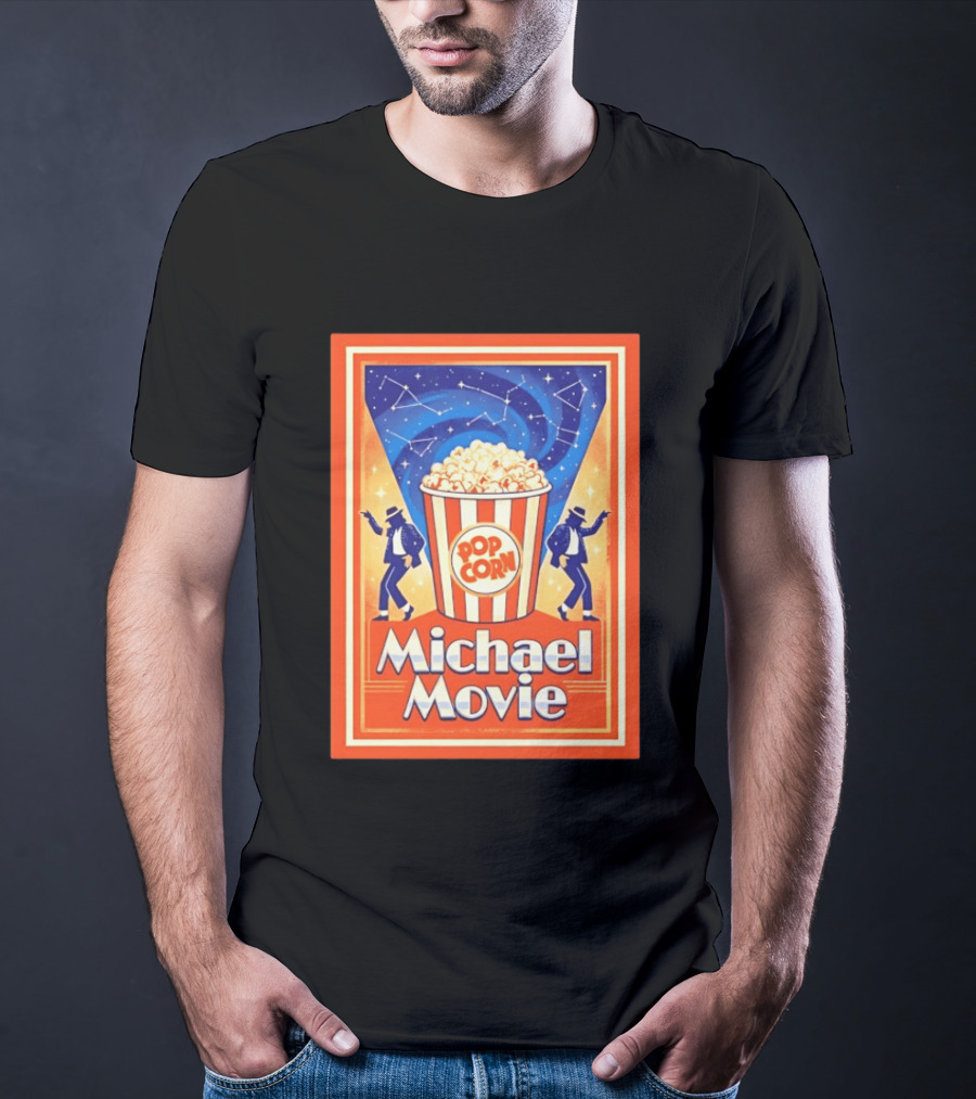 Michael Movie 2026 Popcorn Constellations Retro Dance Stars T-Shirt
