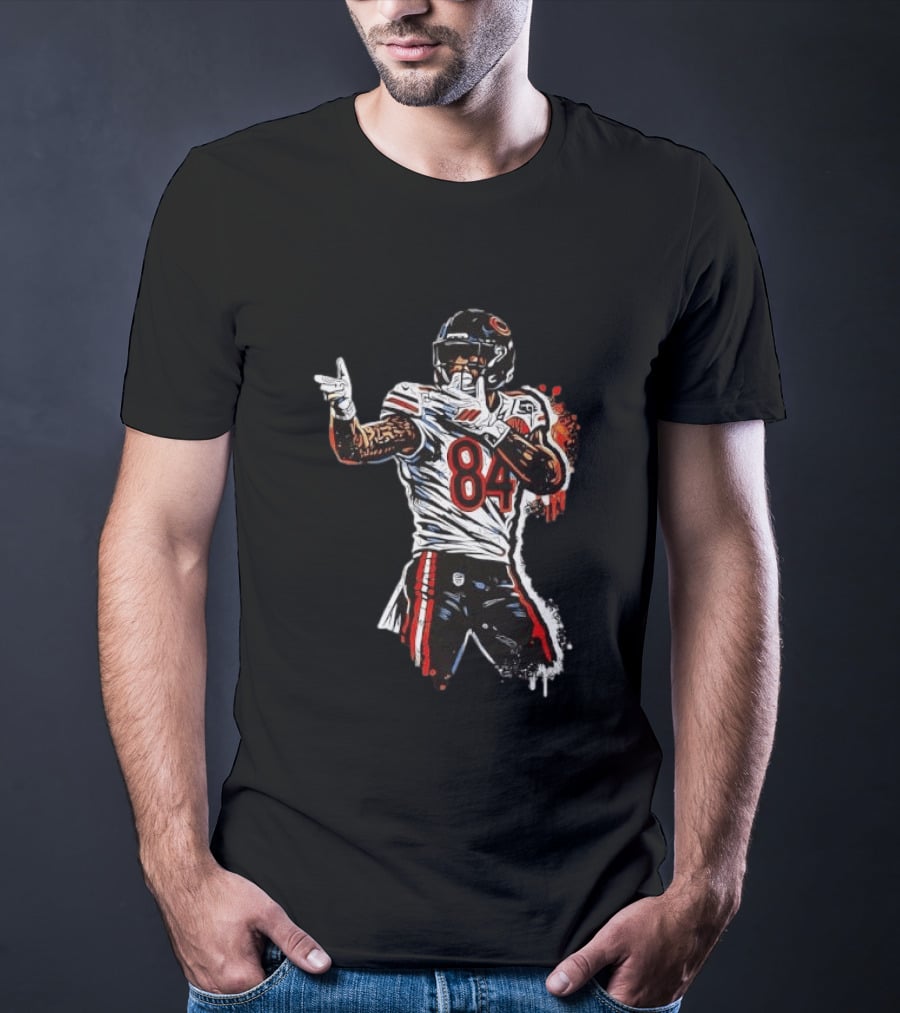 Number 84 Chicago Bears Football Player Action Pose T-Shirt