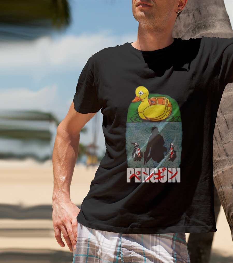 Penguin Oswald Cobblepot Walking Toward Duck Akira T-Shirt