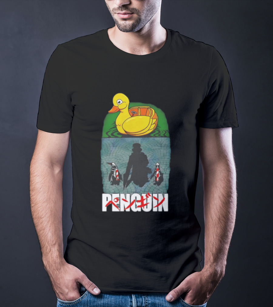 Penguin Oswald Cobblepot Walking Toward Duck Akira T-Shirt