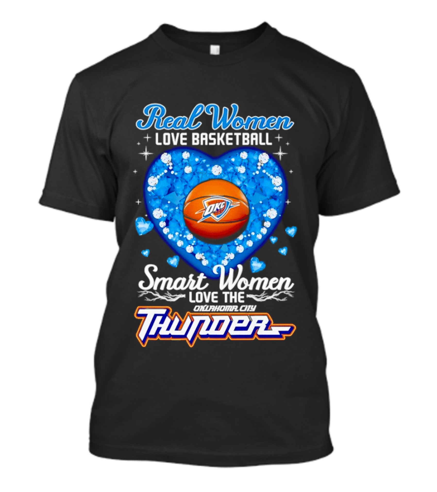 Real Women Love Basketball Smart Women Love The Oklahoma City Thunder T-Shirt