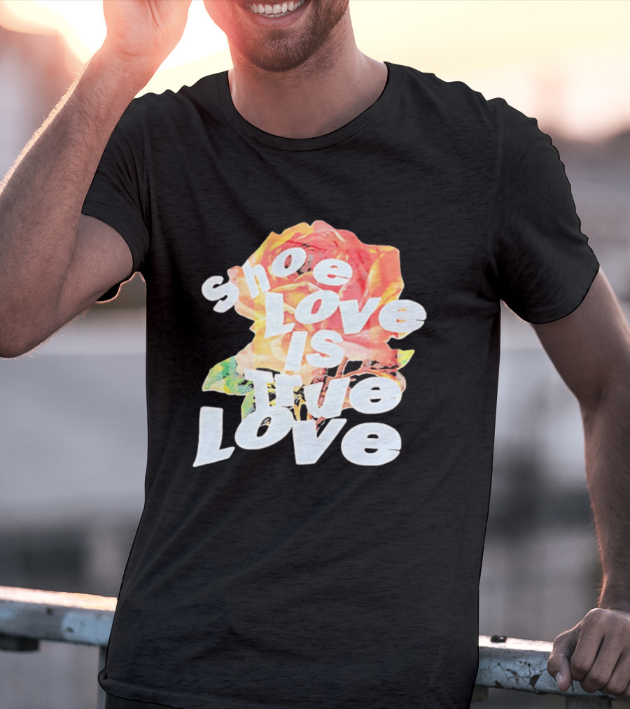 Shoe Love Is True Love Rose Art Floral T-Shirt