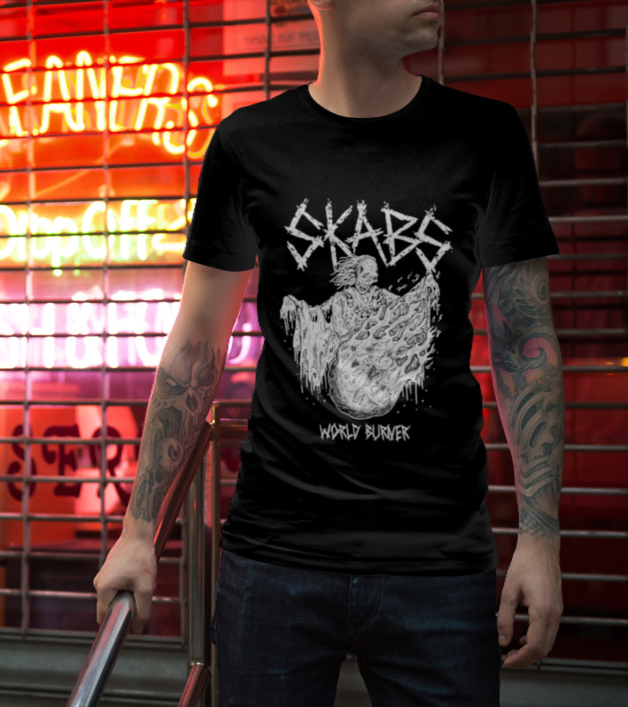 SKABS World Burner Skeleton Phantom Graffiti T-Shirt