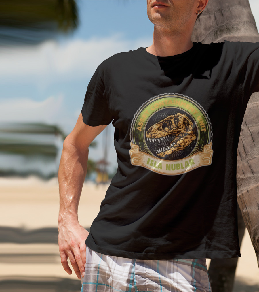 Asset Containment Unit Isla Nublar Skull Head Jura Park T-Shirt