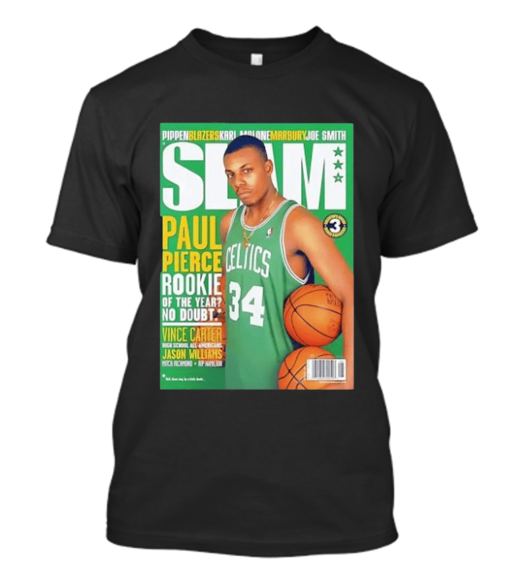 SLAM Paul Pierce Rookie Of The Year Celtics Vince Carter NBA Basketball Magazine Cover T-Shirt