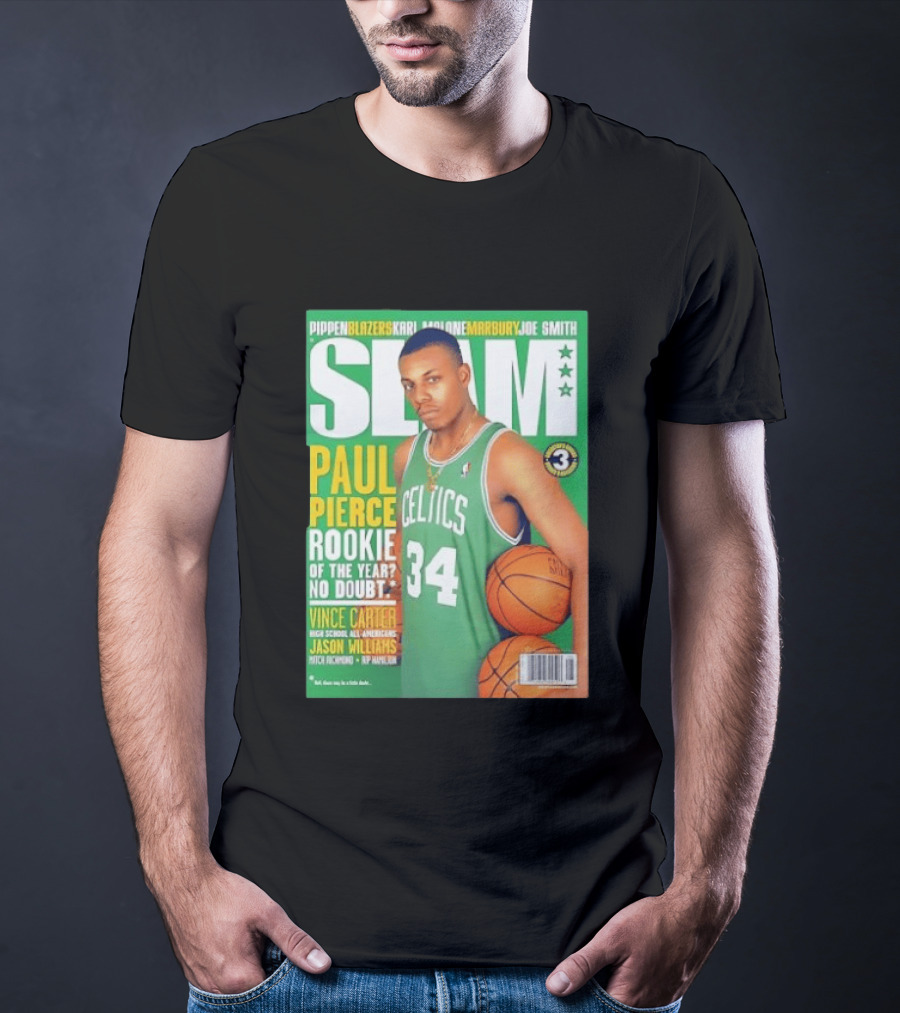 SLAM Paul Pierce Rookie Of The Year Celtics Vince Carter NBA Basketball Magazine Cover T-Shirt
