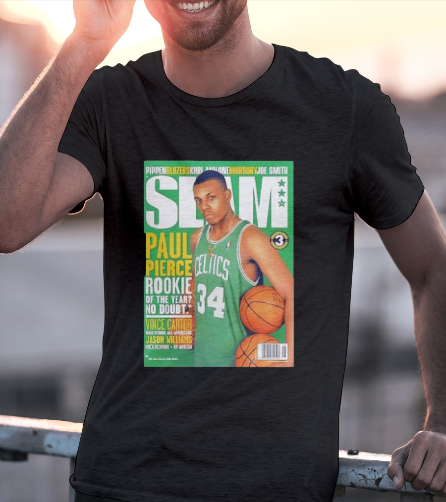 SLAM Paul Pierce Rookie Of The Year Celtics Vince Carter NBA Basketball Magazine Cover T-Shirt