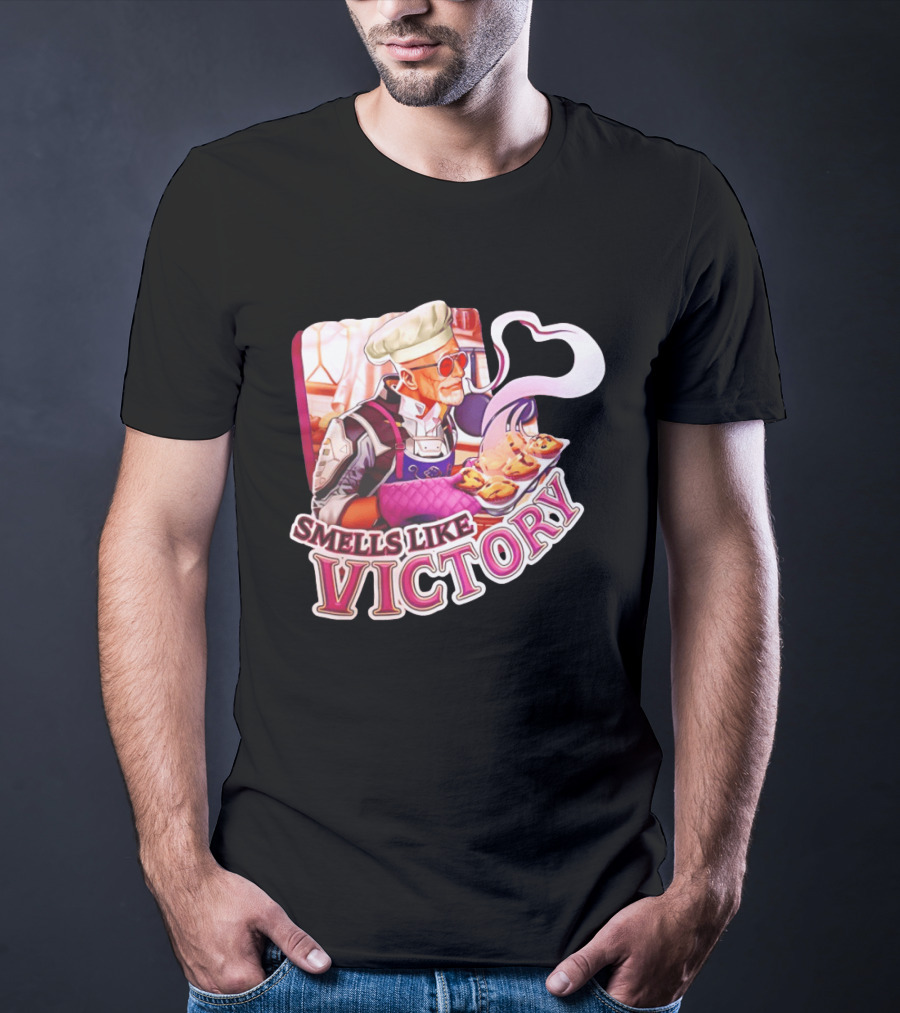 Smells Like Victory Chef Holding Tray Of Freshly Baked Pies In Futuristic Kitchen T-Shirt